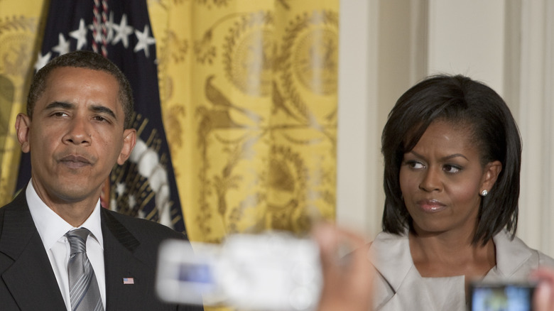 Barack and Michelle Obama at white house