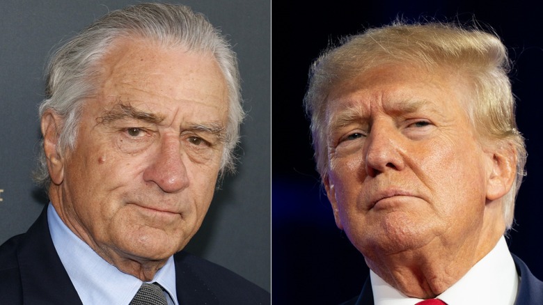 Robert De Niro and Donald Trump in suits