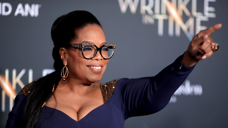 Oprah Winfrey pointing and smiling