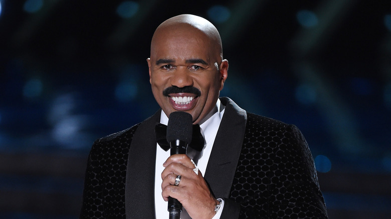 Steve Harvey hosting the 2015 Miss Universe Pageant