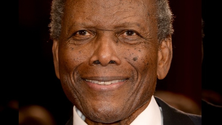 Sidney Poitier at the Academy Awards in 2014, smiling