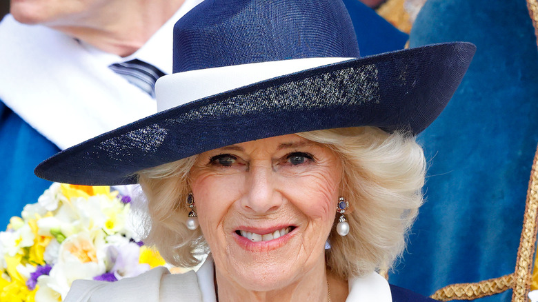 Camilla Parker Bowles smiling.