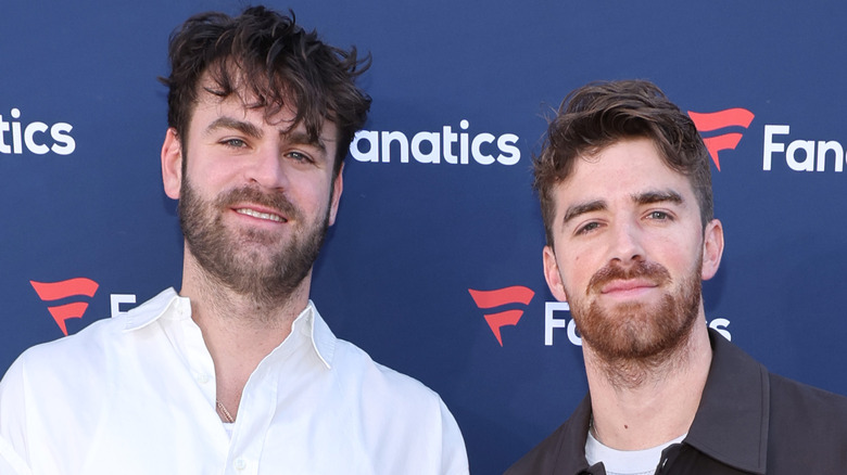 Alexander Pall and Andrew Taggart, aka The Chainsmokers posing