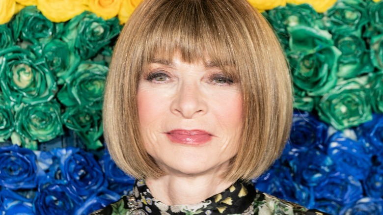 Anna Wintour and colorful roses