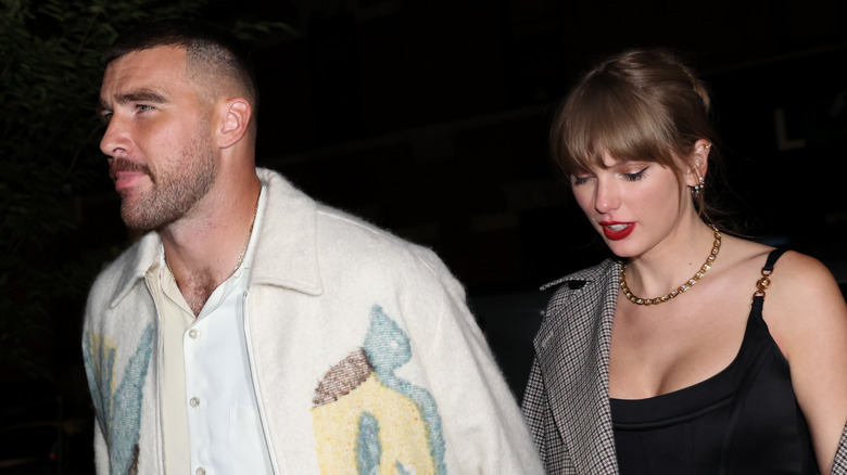 Taylor Swift and Travis Kelce pose together