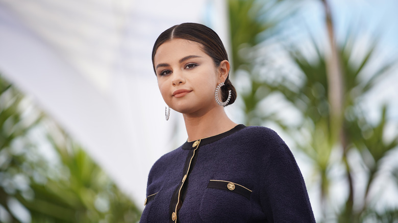 Selena Gomez in a blue suit