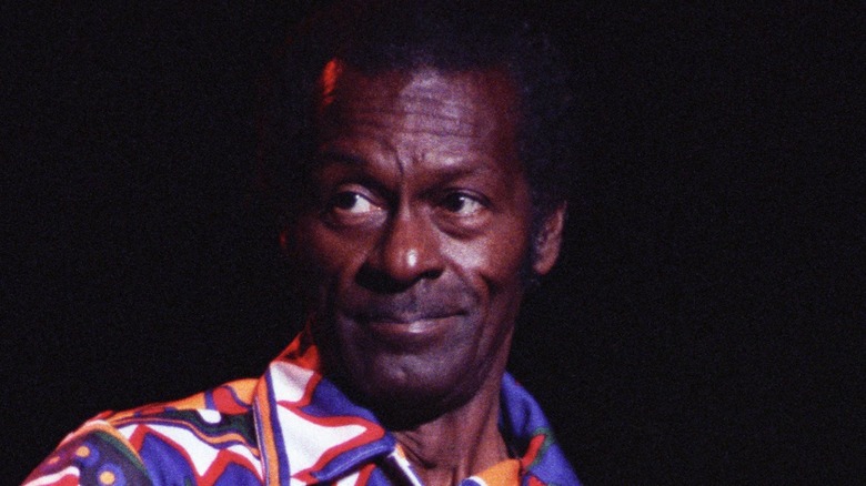 Chuck Berry performing on stage