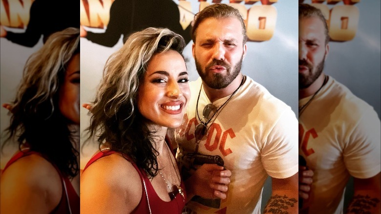 Paulie Calafiore being silly with Cara Maria Sorbello