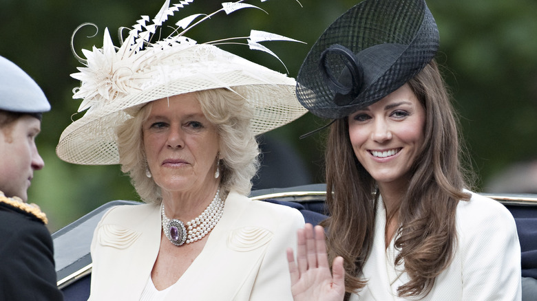 Queen Camilla, Kate Middleton waving