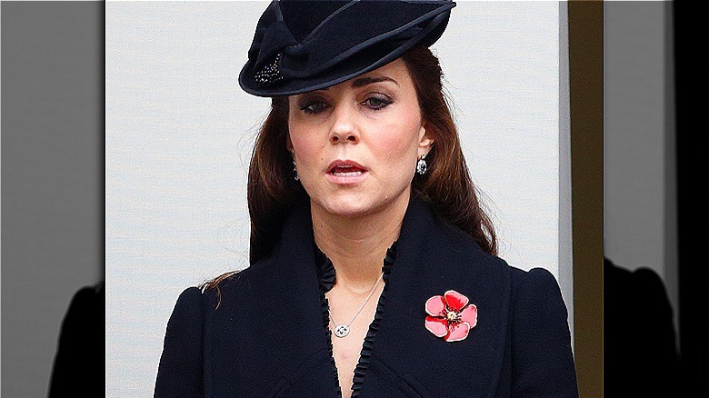 Kate Middleton looking upset