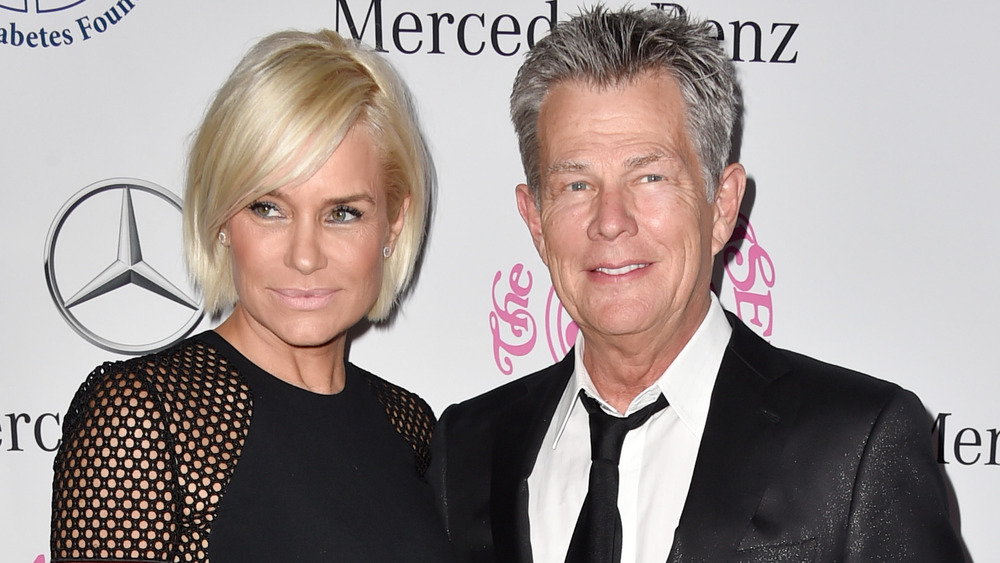 Yolanda Hadid and David Foster posing on the red carpet