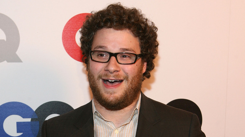 Seth Rogen talking 