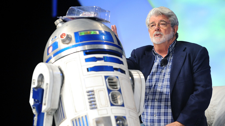 George Lucas with R2-D2 