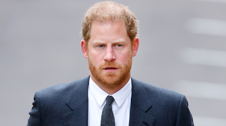 Prince Harry looking serious