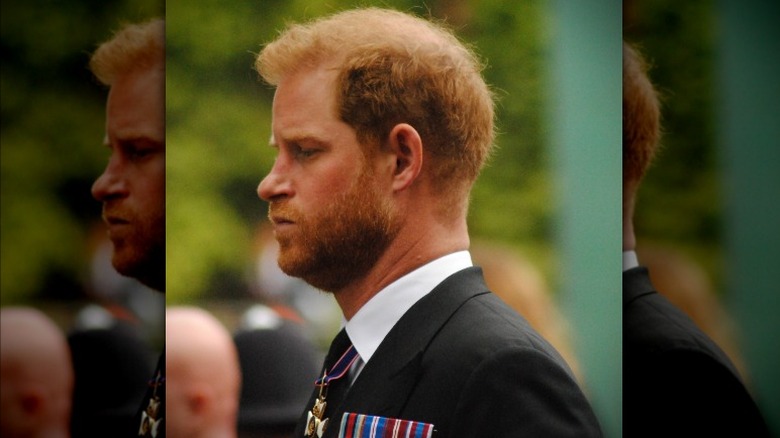 Prince Harry looking sad