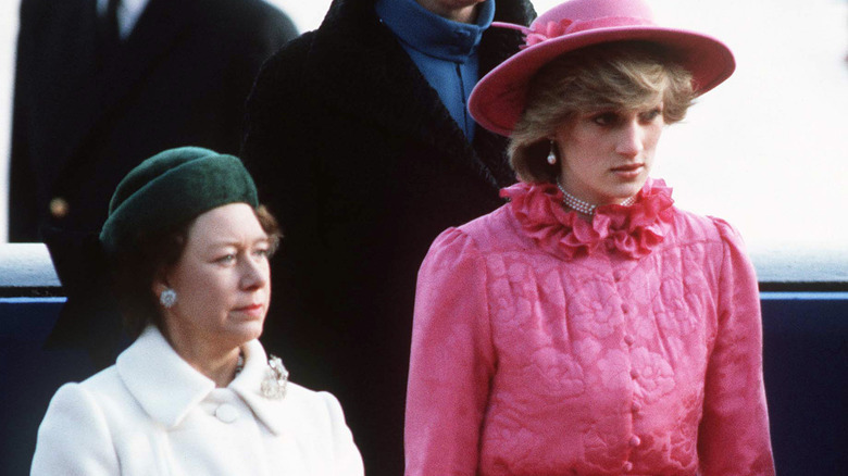 Princess Margaret and Princess Diana at an event