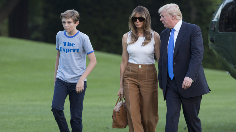 The Trump family walking