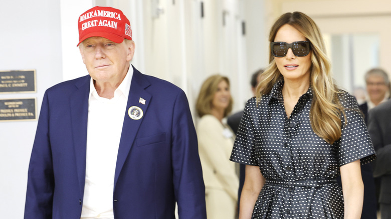 Donald and Melania vote in 2024.