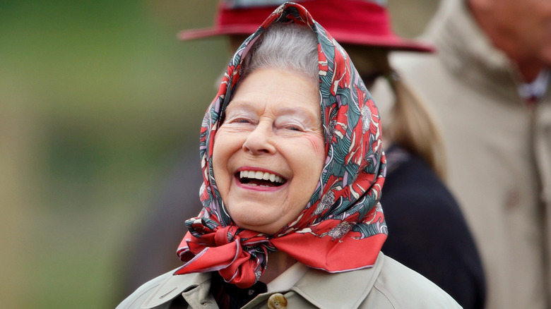 Queen Elizabeth laughing