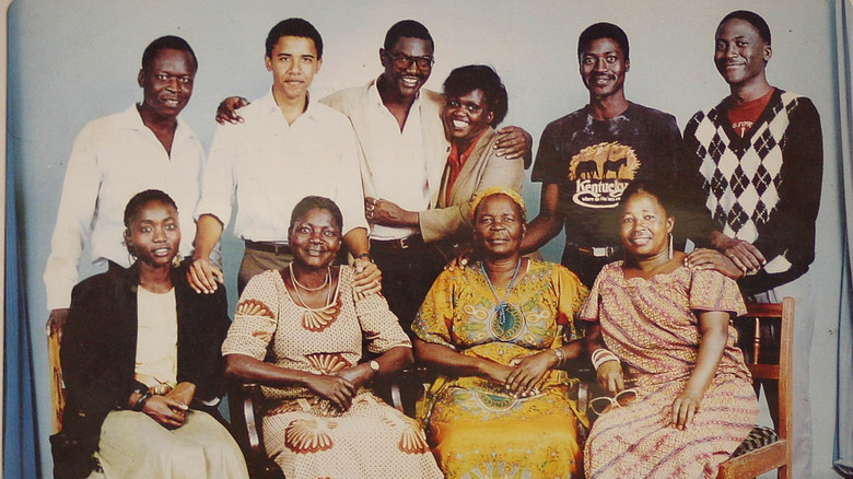 A family portrait with US Senator Barack Obama in Kenya