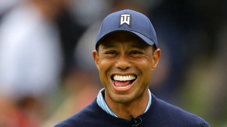 Tiger Woods laughing