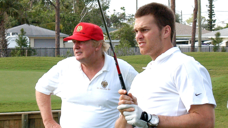 Tom Brady and Donald Trump golfing 