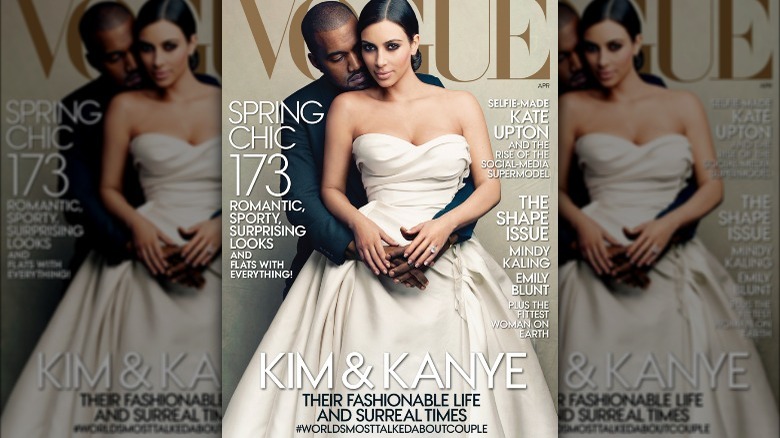 Kim Kardashian and Kanye West on Vogue cover