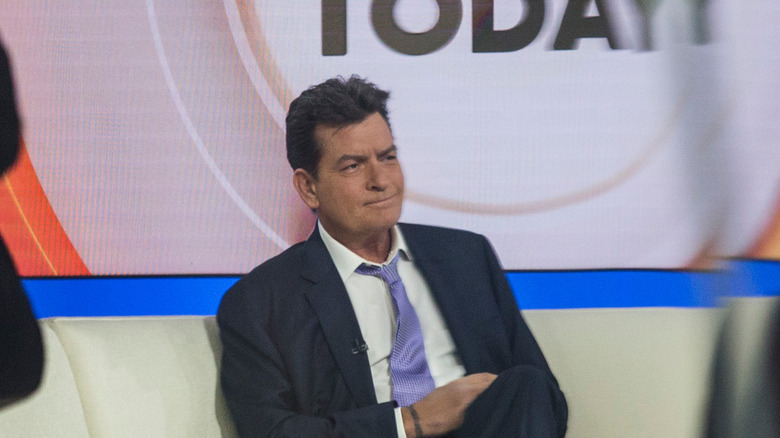 Charlie Sheen smiling on the Today show