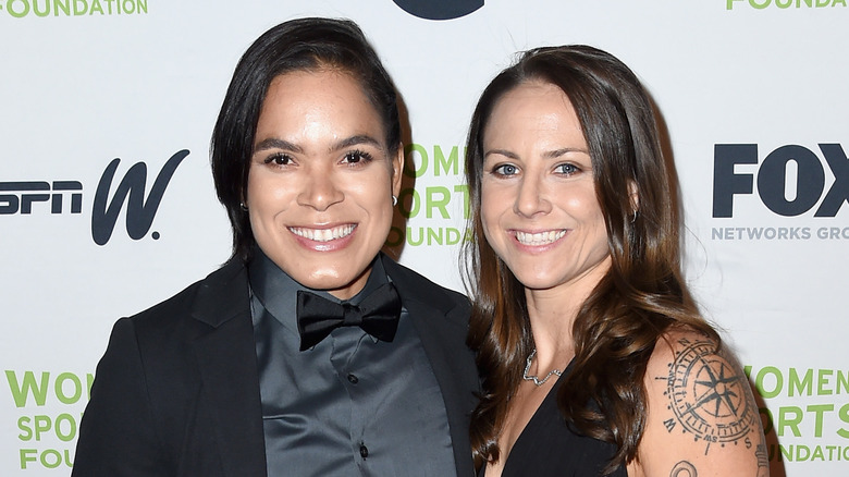 Amanda Nunes and Nina Ansaroff smiling