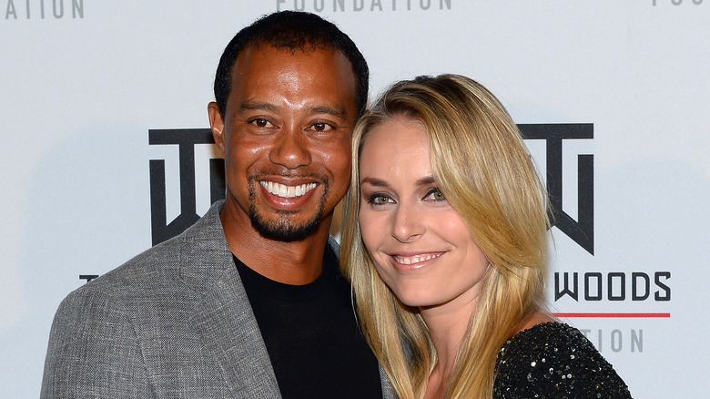 Tiger Woods and Lindsey Vonn smiling