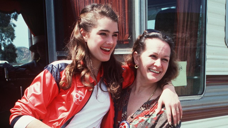 Brooke Shields hugging mother Teri Shields