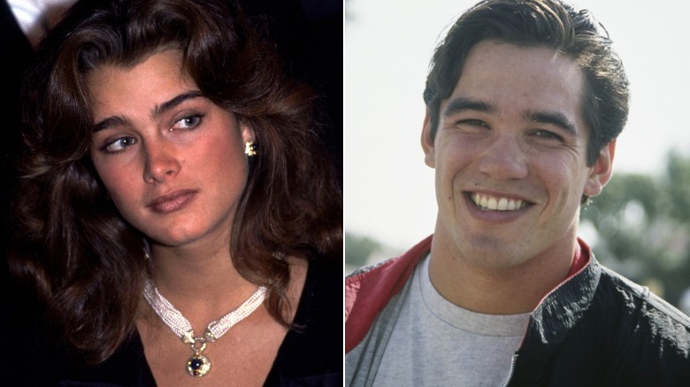 Brooke Shields with a serious expression, Dean Cain smiling