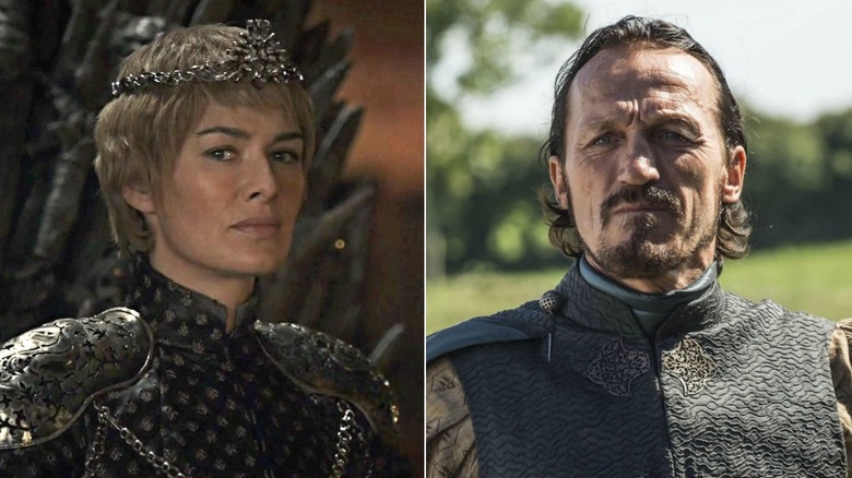 Lena Headey and Jermone Flynn split, both images from the show