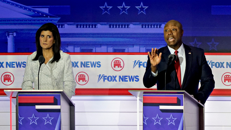 Nikki Haley and Tim Scott onstage