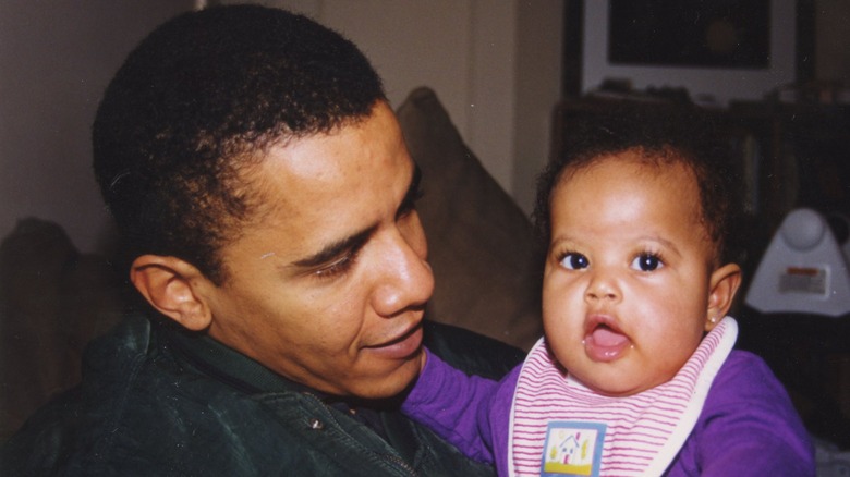 Barack Obama with baby Malia