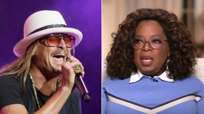 Kid Rock singing, Oprah Winfrey talking