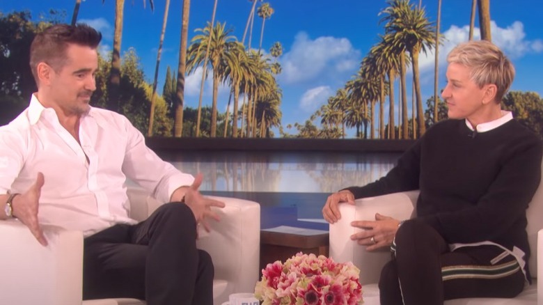 Colin Farrell and Ellen DeGeneres chatting