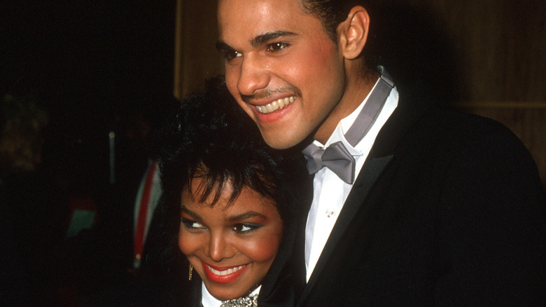 Janet Jackson and James DeBarge smiling