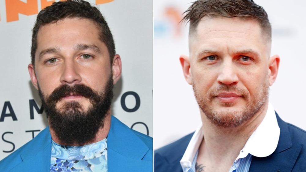 Tom Hardy and Shia LaBeouf posing