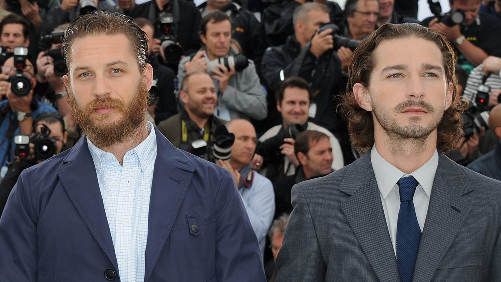 Tom Hardy and Shia LaBeouf pose together at the Cannes Film Festival