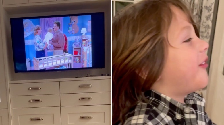 John Stamos's son Billy watching Full House