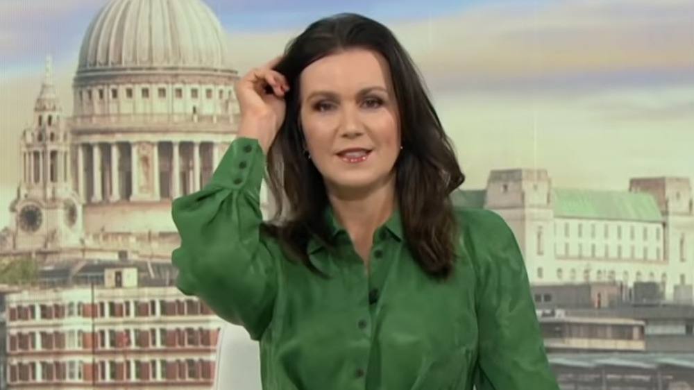 Susanna Reid fidgeting with hair on Good Morning Britain