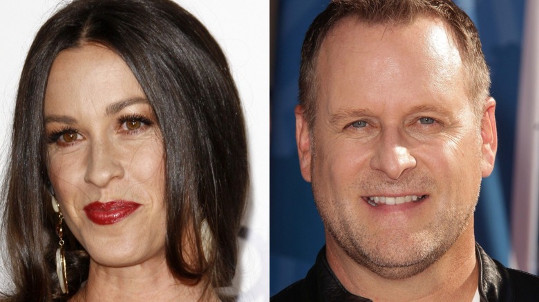 Alanis Morissette and Dave Coulier split image 