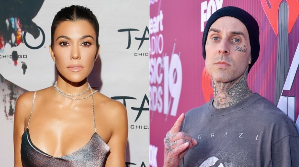 Kourtney Kardashian and Travis Barker at events