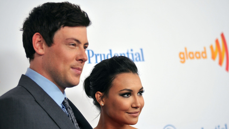 Naya Rivera and Cory Monteith posing