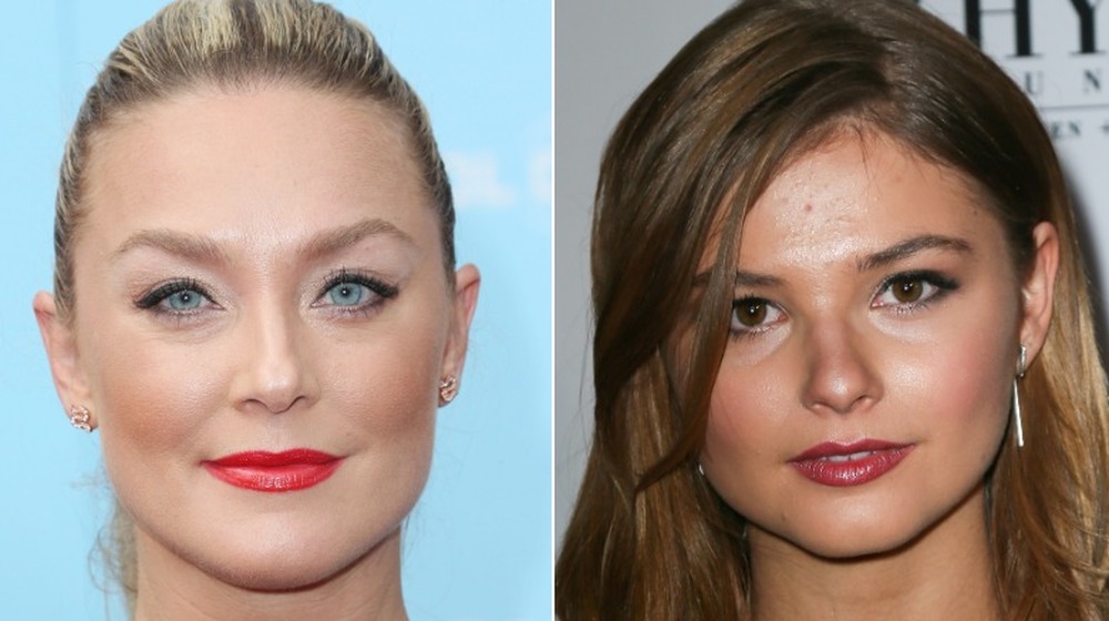 Elisabeth Rohm smirking (left), Stefanie Scott