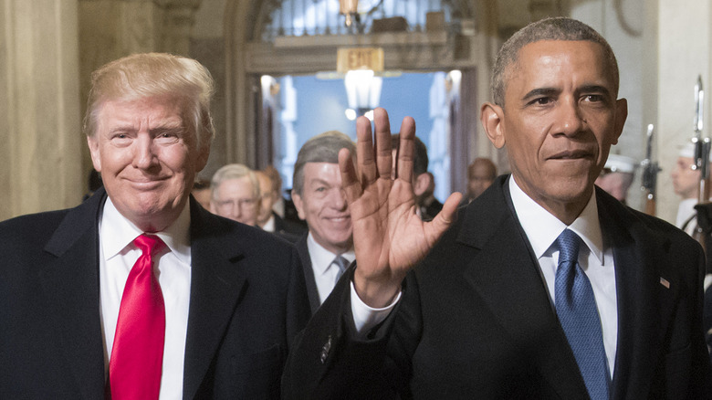 Donald Trump and Barack Obama inauguration