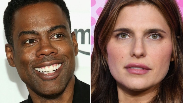 Lake Bell and Chris Rock side by side