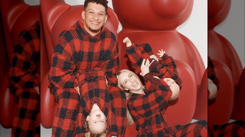 Patrick Mahomes Brittany Mahomes plaid pajamas