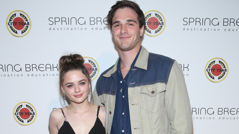 Jacob Elordi and Joey King pose at an event